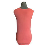 ESCADA Sport Womens Coral Pink Sleeveless Ribbed Knit Tank Top Sweater Size L VG
