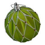 Pair Green & Blue Caged Decorative Ball Ornaments Christmas Holiday Decor