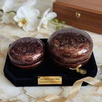 Vintage Burmese Lacquerware Box Set Handmade Myanmar Mandalay Art 3", 3.5" EXC
