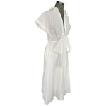 Lulus Palermo Perfection White Collared Midi Dress Pockets Sz S Button Front NWT
