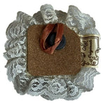 Vintage '84 CCI Mom's A Sweetheart Bear Ceramic Plaque Fridge Magnet Lace Ruffle