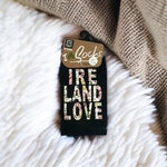 Robin Ruth Ireland Love Unisex Crew Socks Black Floral Print US 6-9 NWT