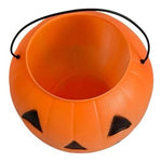 Vintage Blow Mold Jack O Lantern Pumpkin Candy Pail Bucket 8x8.5in VG