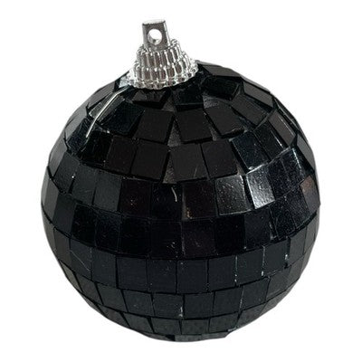 Black Mirror Disco Ball Ornament 4.75"x6" Christmas Holiday Party Decoration