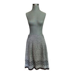 Ann Taylor LOFT Grey Wool Silk Blend Tweed Skirt S 8 Knee Length Beaded Lace EXC