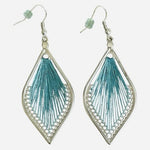 Turquoise Teal Threaded Dangle Earrings NWOT
