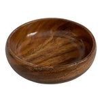 Vintage Monkey Pod Wood Round Bowls Set of 3 5x5x1.5in VG