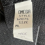OMEGA Womens Black Wide Elastic Stretch Belt Beaded Oval Buckle M/L Excellent