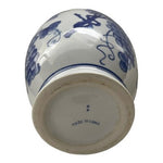 Vintage Blue White Grapes Grape Leaves Porcelain Vase China 12" Tall Collectible