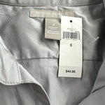 Banana Republic NWT Cotton Stretch Fitted Blouse Cap Sleeve Grey Womens Sz 6