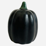 Black Ceramic Trick Or Treat Pumpkin Halloween Decor Figurine Glossy 3" VG