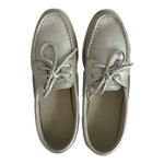 Sperry Top-Sider Women Boat Shoes Size 9M Silver Leather Lace Up Flats Excellent