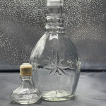 Vintage Atomic Starburst Clear Glass Liquor Decanter Bottle w/ Stopper 10.5” Bar