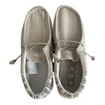 Hey Dude Wally Stretch Canvas Light Grey Casual Shoes Moccasins Men’s Size 11