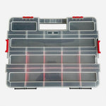 17-Compartment Tool Storage Box Organizer Red Black White 14.75"x11.5" Removable