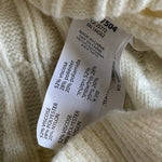 Black Tape Cable Knit Sweater Dress White V-Neck Long Sleeve Tunic Dress M NWOT