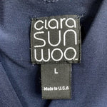 Clara SunWoo Women's Navy Blue V-Neck Wide Crop Leg Jumpsuit L Stretch