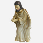 Set of 2 Porcelain Nativity Figurines Saint Joseph & Virgin Mary White Gold