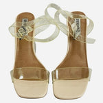 Steve Madden Camille Women's Clear Block Heel Ankle Strap Sandals Sz 8.5