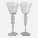 Clear Glass Emperor Wine Goblets Set of 2 10.5in Twisted Stem EXC