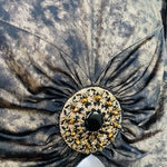 Venus Womens Top XL V-Neck Tie Dye Rhinestone Brooch Detail EXC