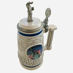 Vintage 2002 AVON America the Beautiful Beer Stein Statue of Liberty Lid Ceramic