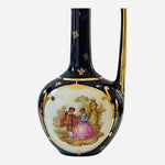Vintage 1969 Giffard Cobalt Blue Gold Decanter Pitcher France Porcelain Stopper