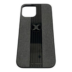 Mosafe Cloth Texture Phone Case iPhone 12 6.7" Grey Black Striped Design Protect