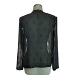 Vintage Stenay Black Beaded Jacket Size S Sheer Evening Cocktail India VG