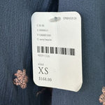 Free People Women's Blue Pink Embroidered Boho Maxi Dress XS V-Neck NWT $168