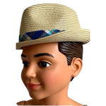 Old Navy Baby Boy Fedora Straw Hat 0-3 Months Tan Trilby Short Brim Summer NWT