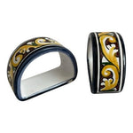 Vintage William Sonoma Napkin Rings Ceramic Mediterranean Set Of Two