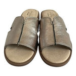 Clarks Collection Declan Flo Metallic Leather Slide Sandals Womens Sz 6 Comfort
