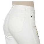 DG2 Diane Gilman White Floral Embroidered Jeans Size 6T Virtual Stretch 31" EXC