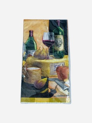 Wine Cheese Vineyard 2Ply Paper Guest Napkins 16ct Tuscan Style NIP Elegant
