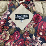 Chromatics by Totes Hooded Rain Jacket Floral Lined Khaki Womens S  Vintage VG