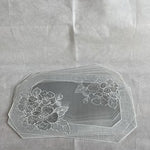 Set of 12 Clear White Embroidered Lace Plastic Placemats 19"x12"