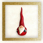 Santa Gnome Ceramic Statue Christmas Decor Figurine Holiday Collectible 12.5”