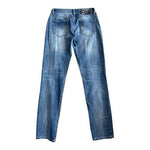 Gaudi Jeans Italy Blue Denim Straight Slim Distressed Mid Wash Women Size 29