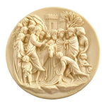 Vintage 1987 Studio Dante Volteradici Christ Entry Jerusalem Alabaster Plate 8.5