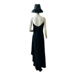 JONES NY Evening Black Asymmetrical Ruched Maxi Gown Women Size 10 NWT Vintage