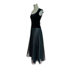 Willard Hanson Black Velvet Corset Top Organza Maxi Skirt Evening Suit Size 4