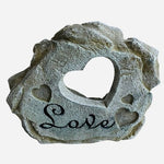 Love Stone Hearts Decorative Figurine Plaque 6.5"x2"x5.5" Concrete Garden VG
