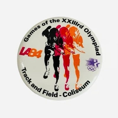 Vintage 1984 Los Angeles Olympic Games Track & Field Pinback Button