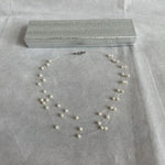 Diamond Boutique Multi Strand Floating Pearl Illusion Necklace 17" NIB