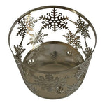 Bath & Body Works  Slatkin & Co Silver Snowflake Christmas Candle Holder VG