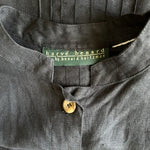 Harve Benard 100% Linen Charcoal Grey Mandarin Collar Button Up Tunic Women Sz L