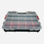 17-Compartment Tool Storage Box Organizer Red Black White 14.75"x11.5" Removable