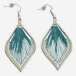 Turquoise Teal Threaded Dangle Earrings NWOT