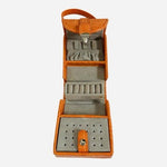 Orange Croc Embossed Faux Leather Travel Jewelry Organizer Case Handbag VG